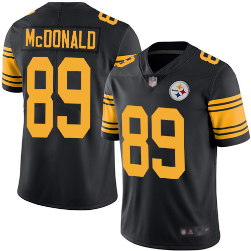 Men Pittsburgh Steelers Football 89 Limited Black Vance McDonald Rush Vapor Untouchable Nike NFL Jersey